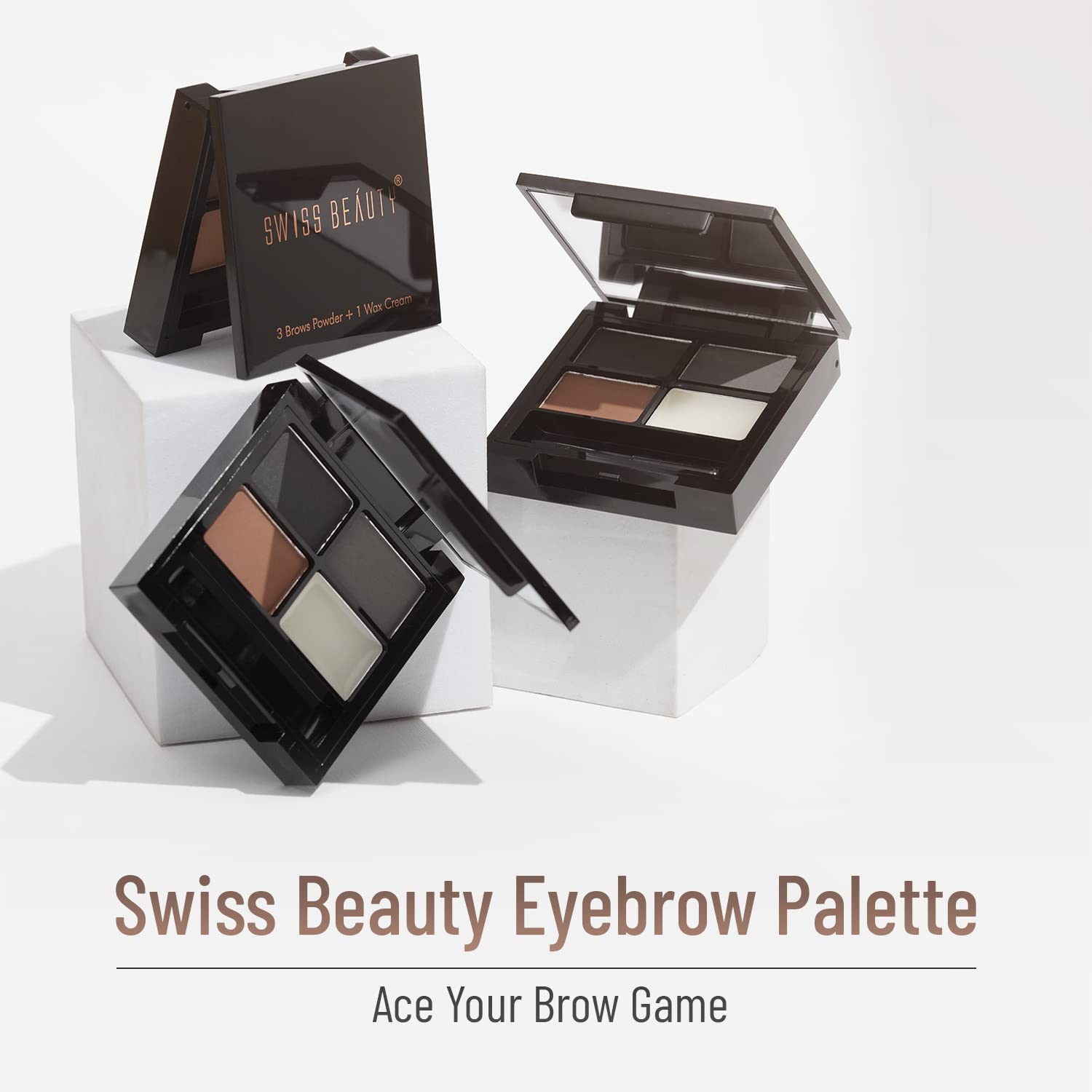 Swiss Beauty Eyebrow Palette with Wax Cream |Travel-friendly Eyebrow Palette with Blendable colors for Face makeup | Shade-01, 5gm|
