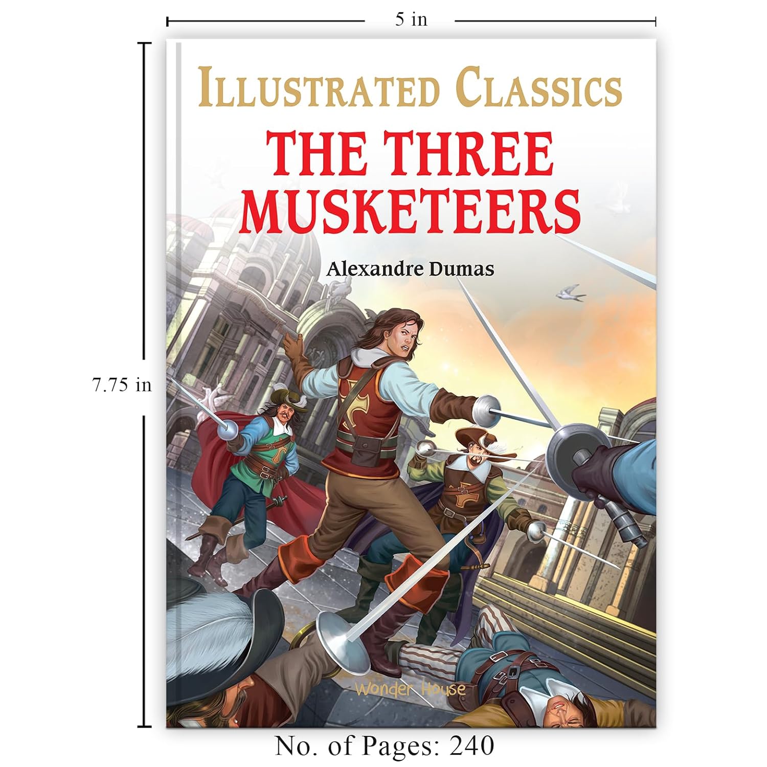 The Three Musketeers : Illustrated Abridged Children Classics English Novel with Review Questions (Hardback) Book