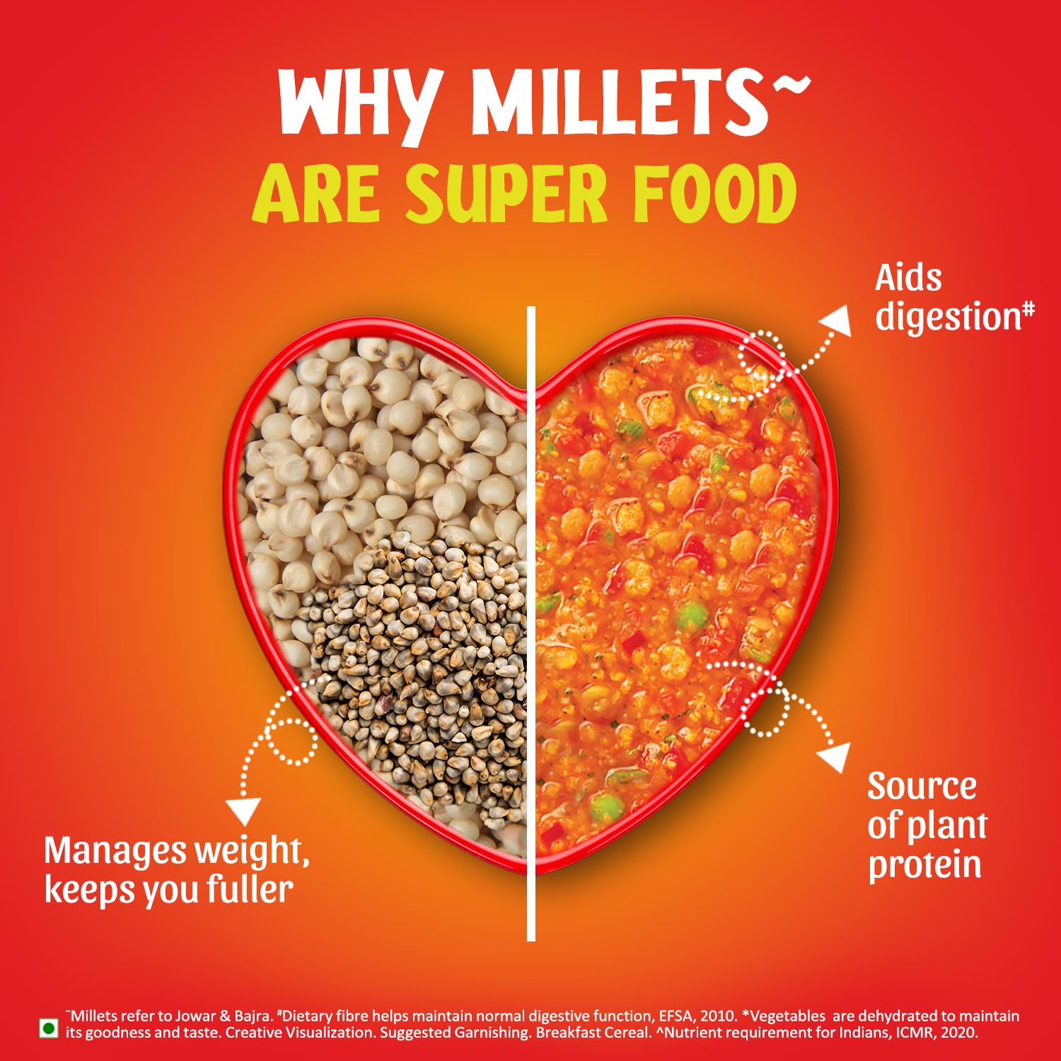 Saffola Masala Millets Tomato Delight| Lower in calories, Rich in Fibre | Yummy Millets for Happy Tummy, 225g