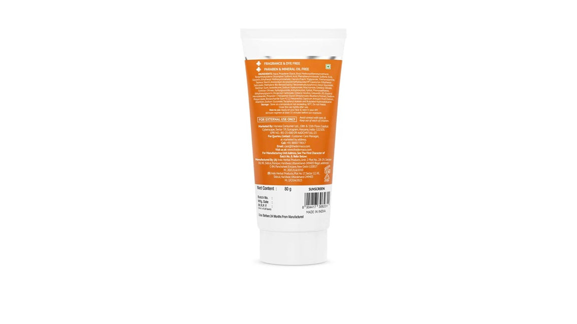 The Derma Co 1% Hyaluronic Sunscreen Aqua Gel SPF 50 PA++++ 80 gm