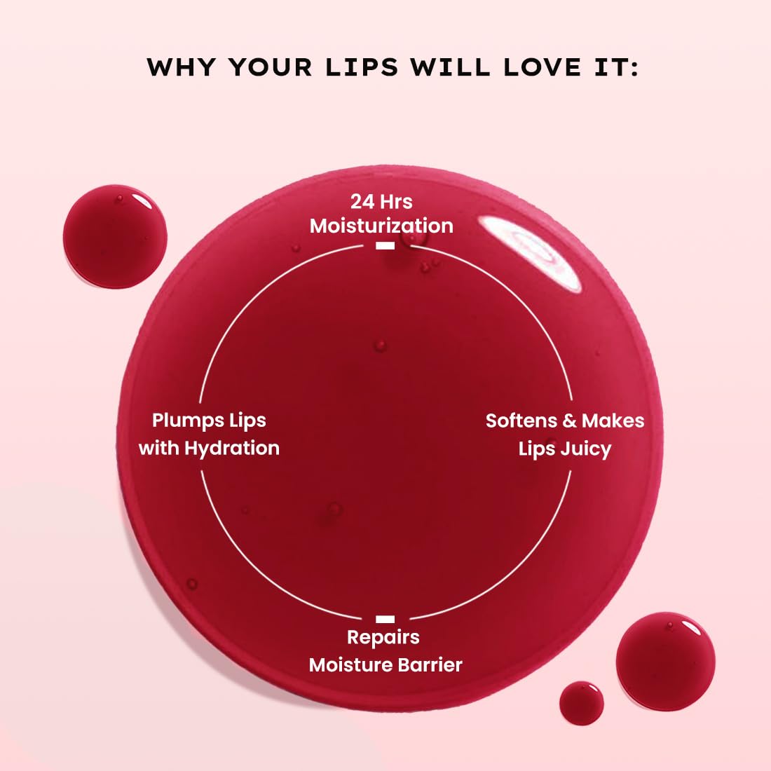 Hyphen Tinted Lip Balm, Brightens Dark & Dry Lips - 1% Vitamin E, Peptide & Squalane - Jelly Glaze (10g)