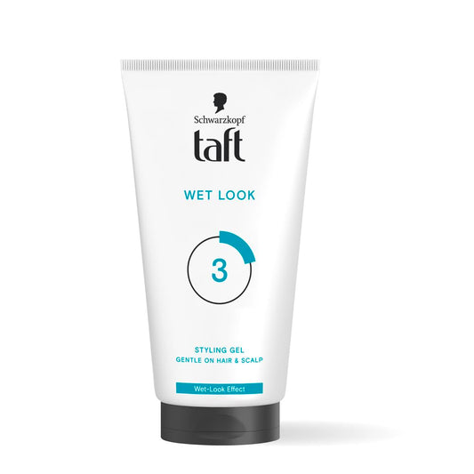 Schwarzkopf Taft Wet Hair Gel, 24-hour wet look effect, Extra Hold 3 with no stickiness