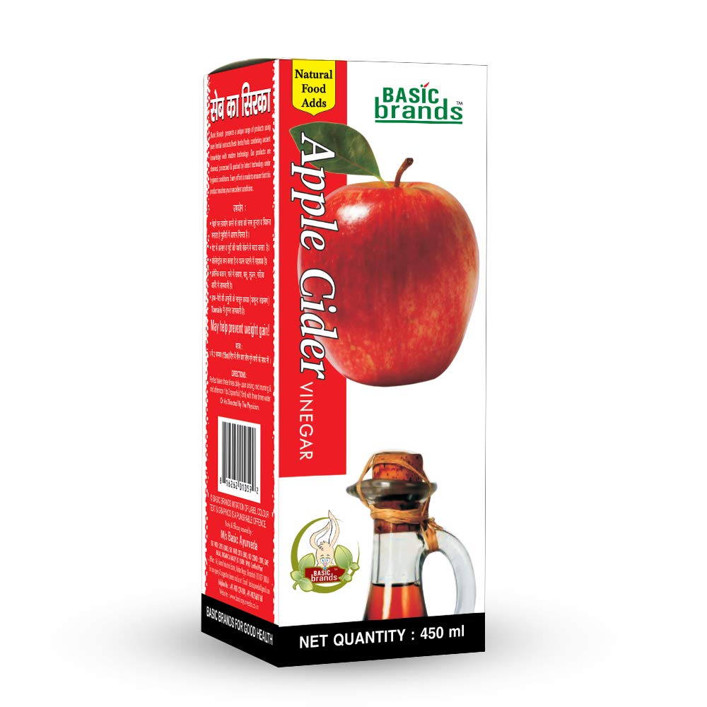Basic Ayurveda Apple Cider Vinegar 450 ml For High cholesterol levels, immune system, digestion