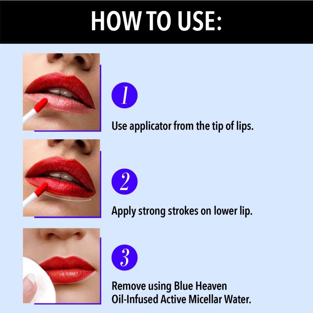 Blue Heaven Hyper Stay Weightless Liquid Matte Lipstick | Long-lasting & Smudge Proof | Non-Transfer Matte Lipstick for Women| GarnetBrown-13 | 6ml