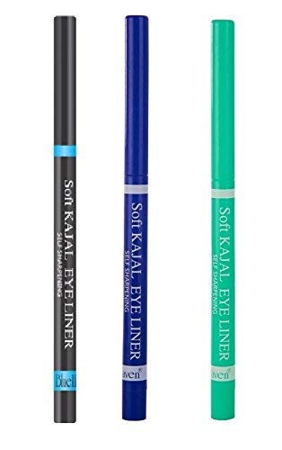 Blue Heaven Combo Of 3 Pcs Soft Kajal (Black), Soft Kajal (Blue) & Soft Kajal (Green) Matte Finish