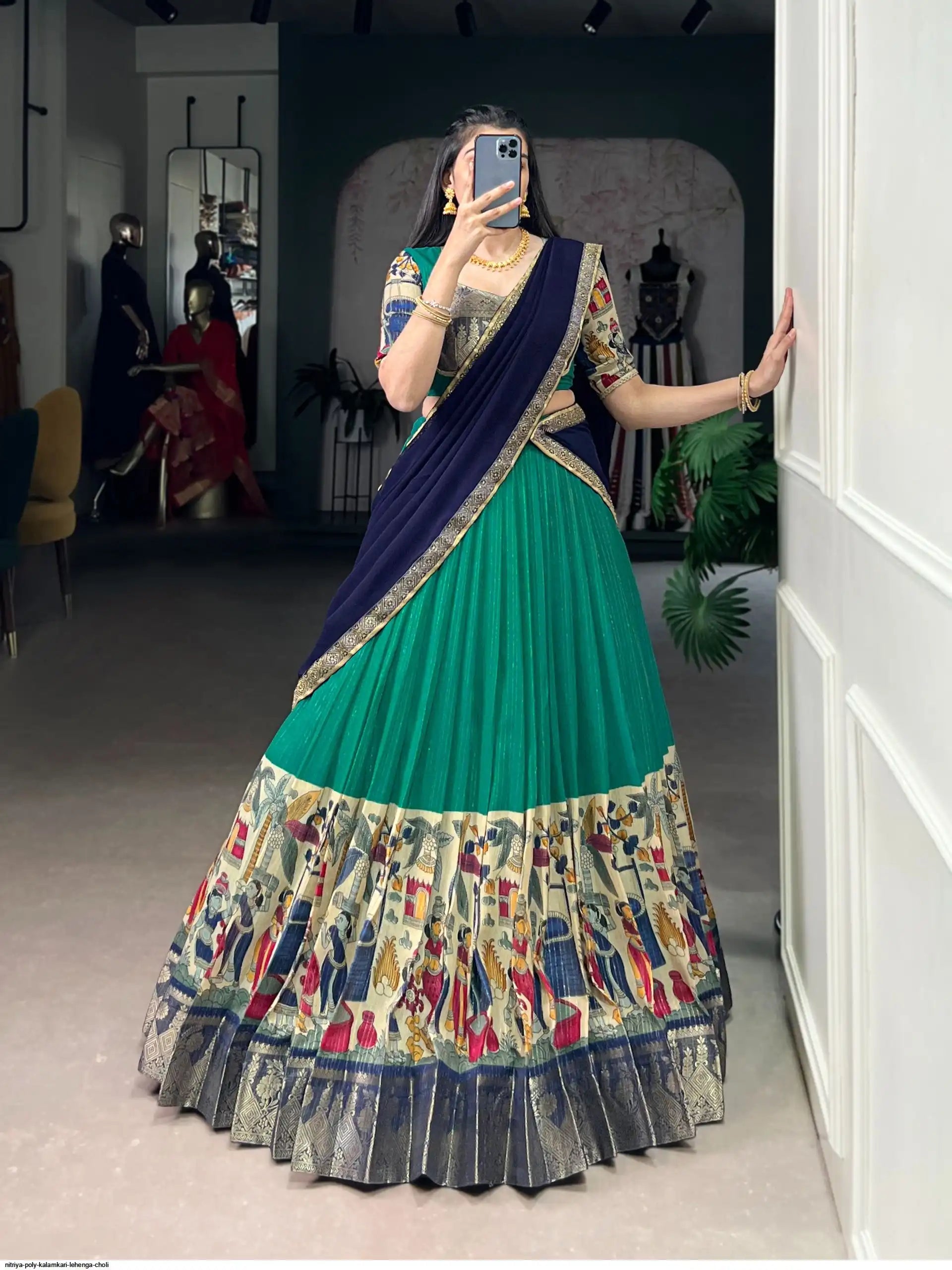 NITRIYA POLY KALAMKARI LEHENGA CHOLI 2