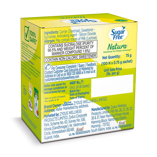 Sugar Free Natura, 100 Sachet (Pack of 2)