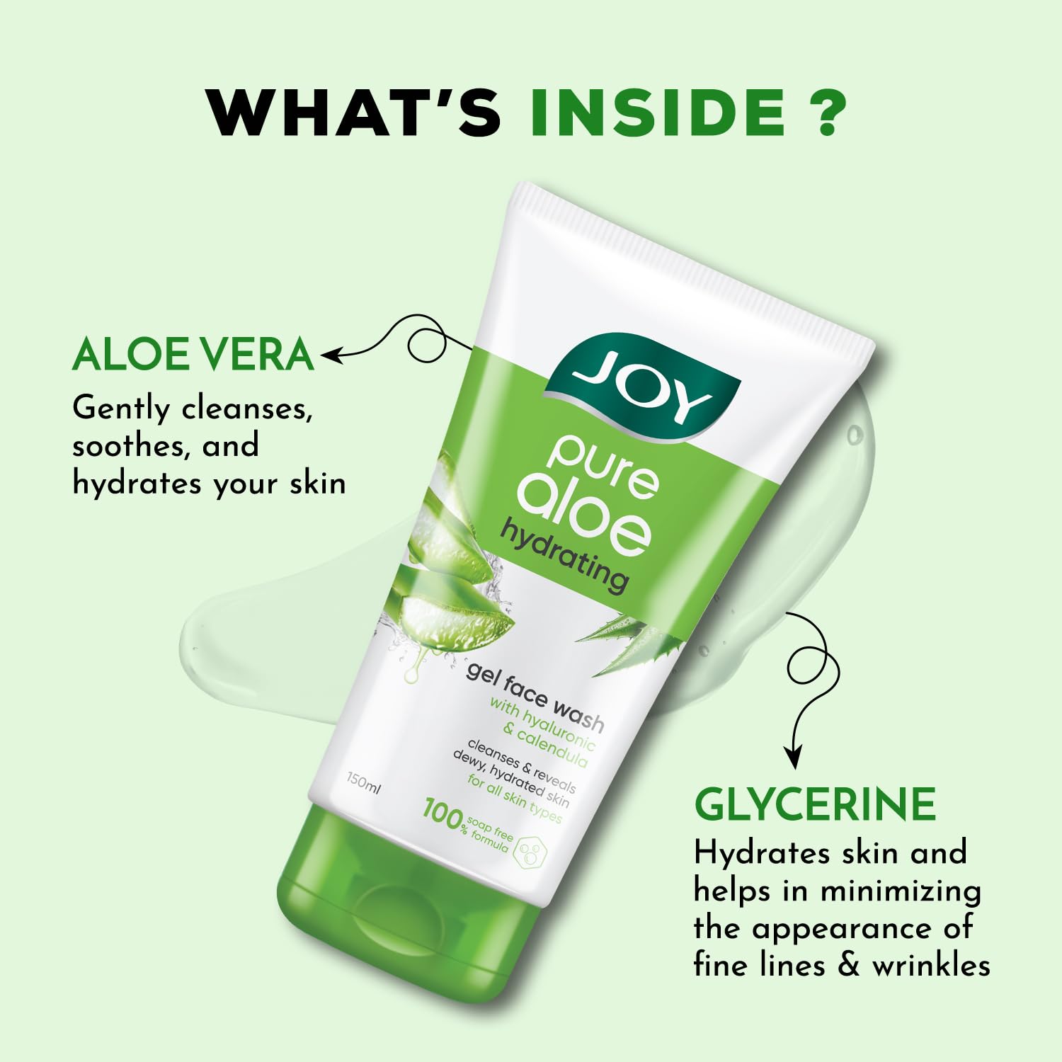 Joy Hydrating Aloe Vera Face Wash for Summers | Controls Excess Oil & Removes Dirt 150ml