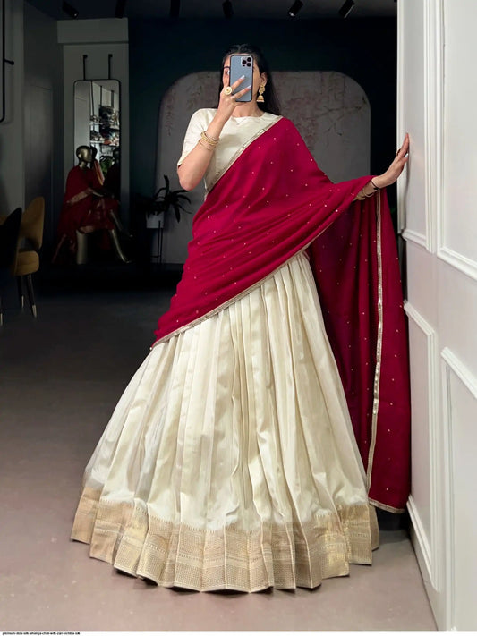 PREMIUM DOLA SILK LEHENGA CHOLI WITH ZARI VICHITRA SILK