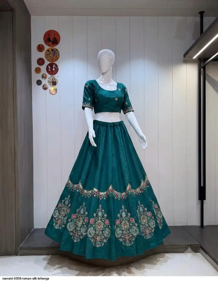NAVRATRI 5058 ROMAN SILK LEHENGA SIZE L