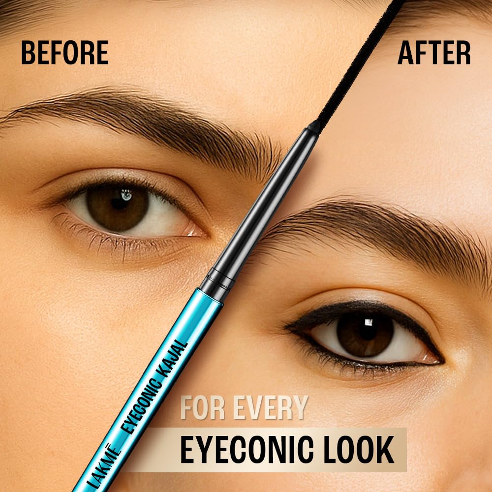 LAKMÉ Eyeconic Black Kajal 0.35 g (Pack of 2)