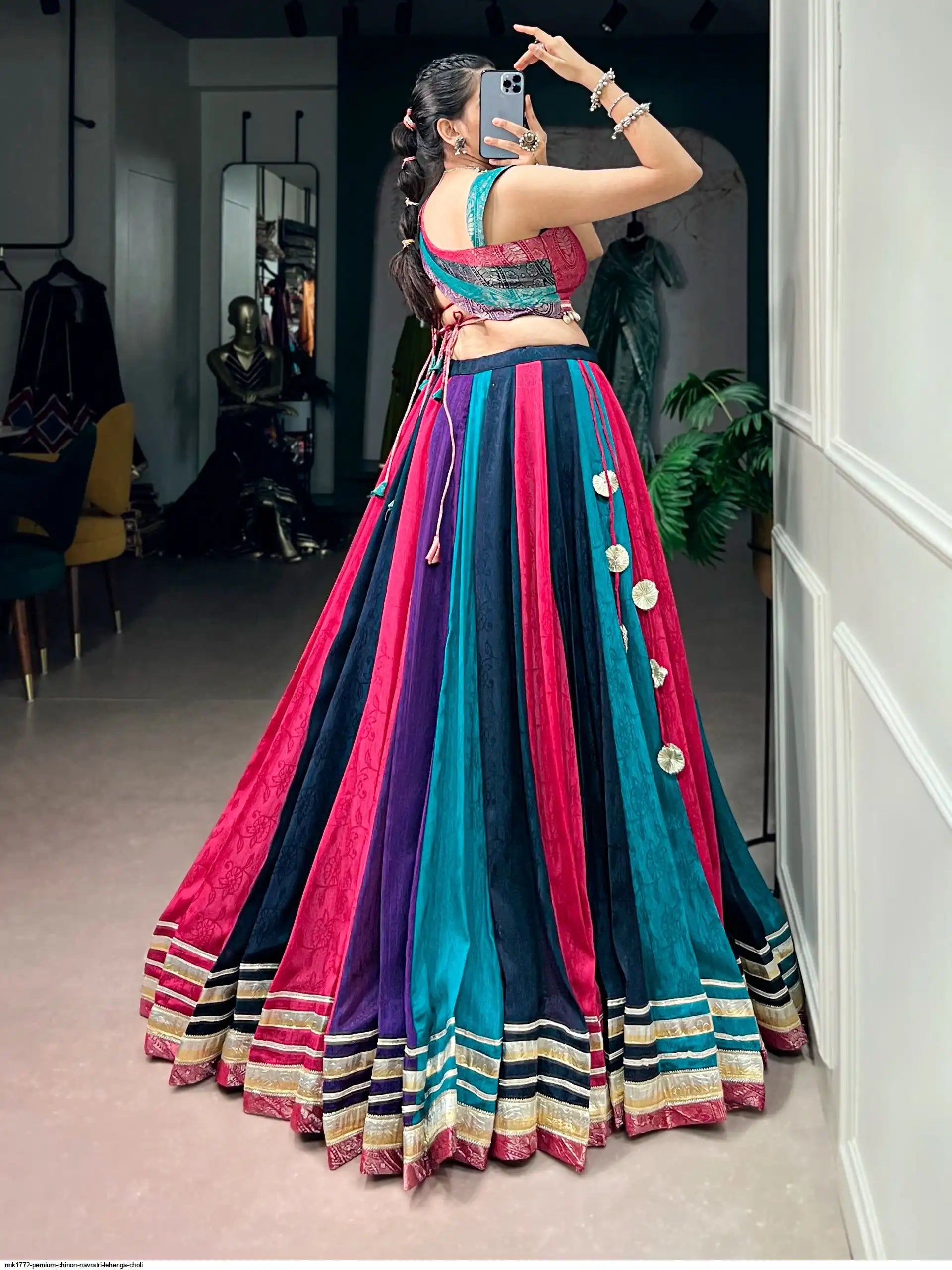 NNK1772 PEMIUM CHINON NAVRATRI LEHENGA CHOLI