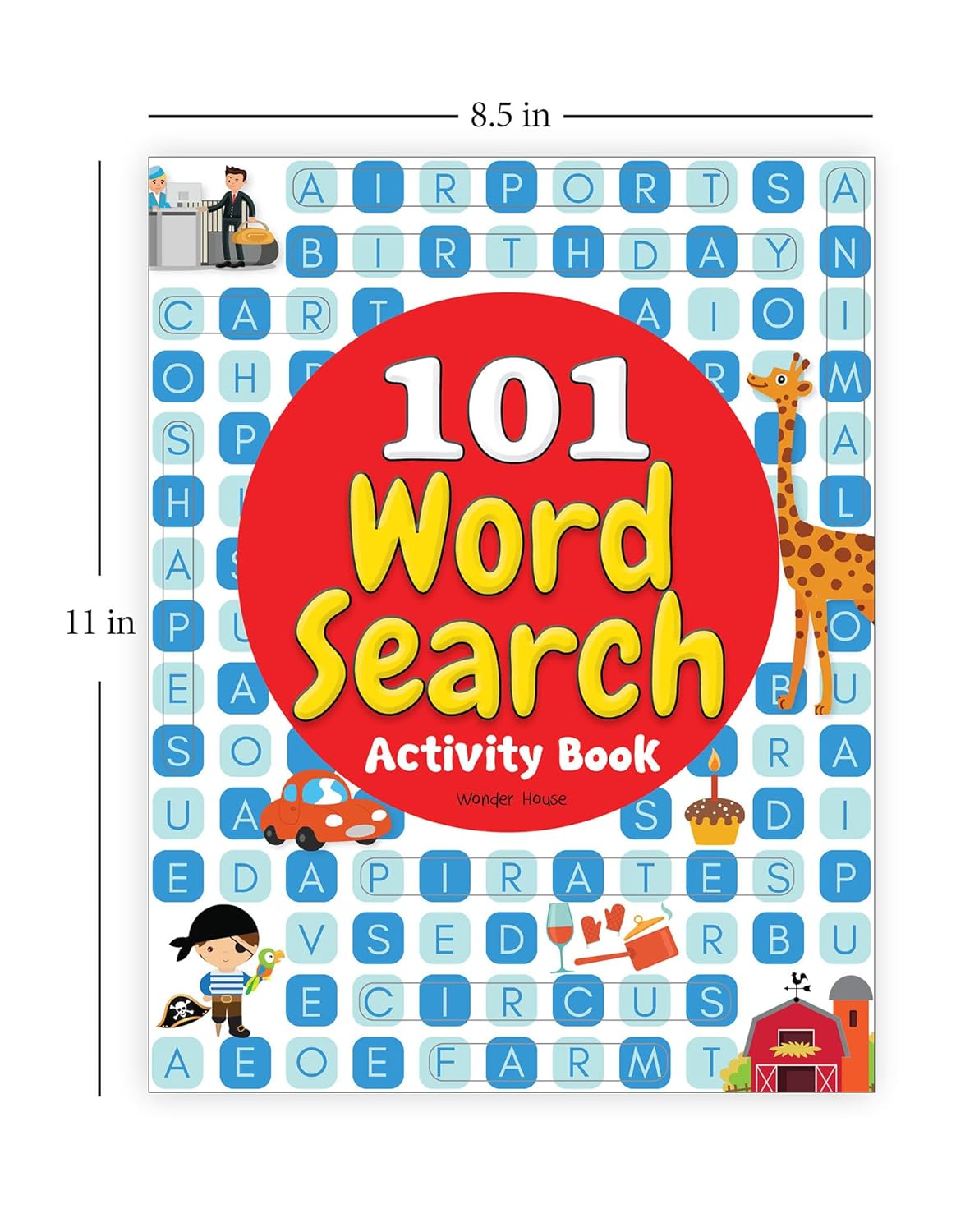 101 Word Search Activity Book: Large Grid Word Search Puzzles for Kids With Attractive Illustrations I  Hardcover