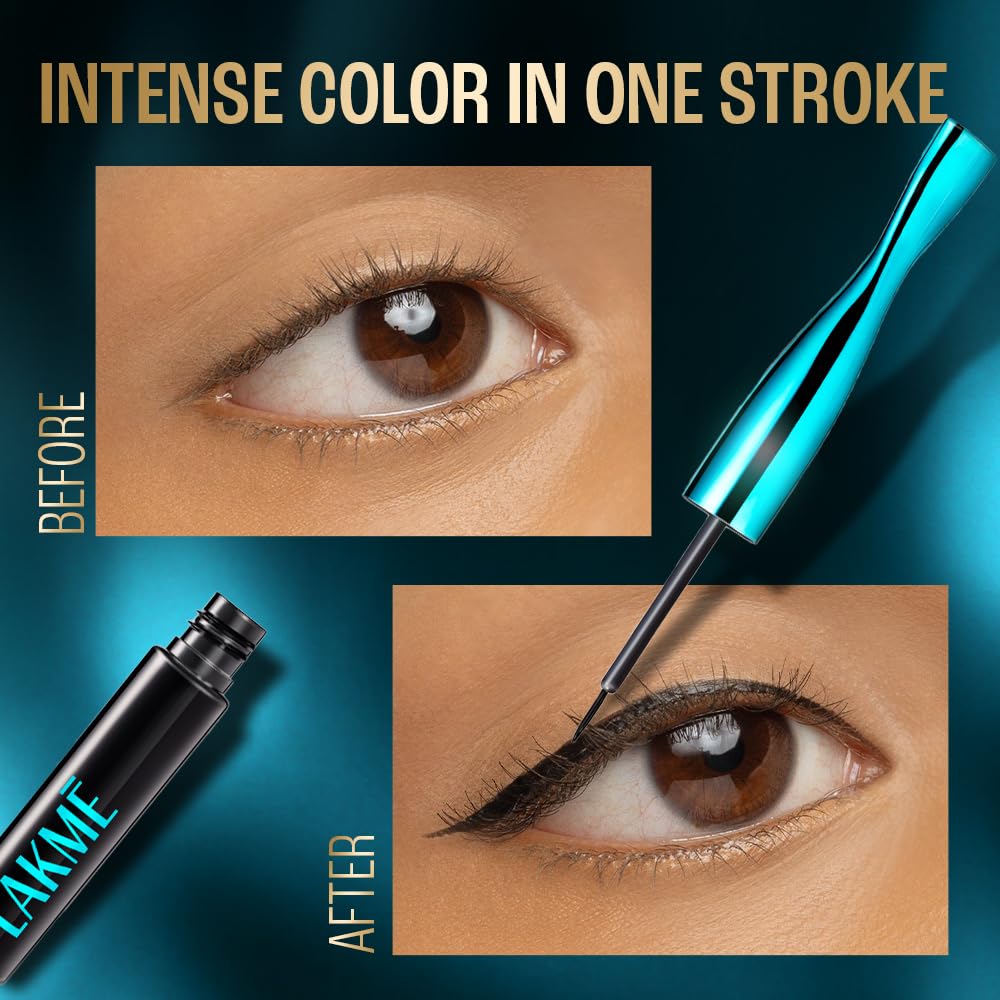 LAKME 9to5 Eyeconic Waterproof Liquid Eyeliner, Intense Black, 4.5 ml