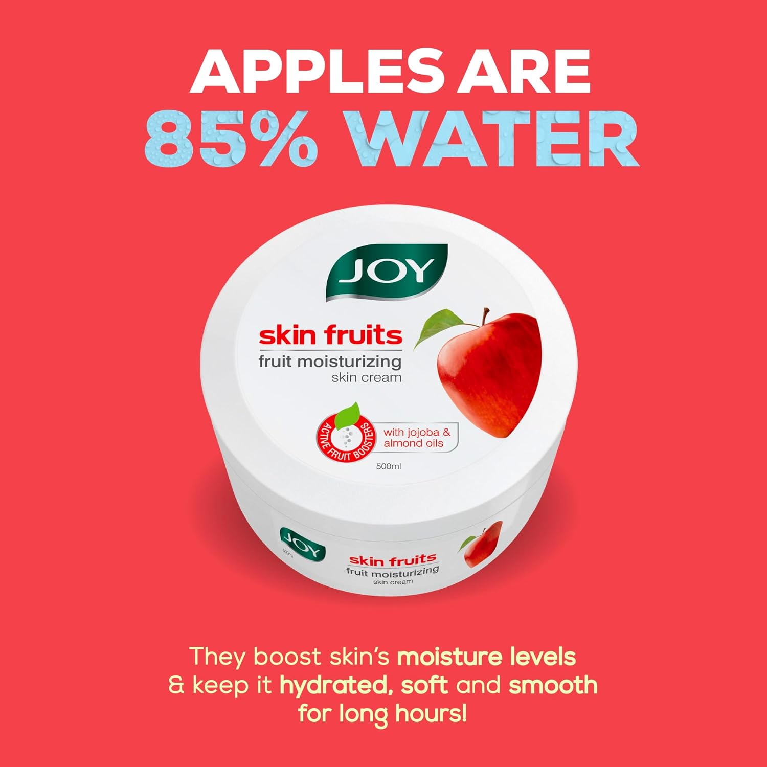 Joy Skin Fruits Moisturizing Skin Cream With Apple, Jojoba & Almond Oil (500ml)