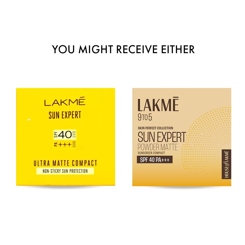 Lakme Sun Expert Ultra Matte Spf 40 Pa+++ Compact|| Non Greasy Non Sticky|| For Indian Skin|| Gives Even-Tone Complexion|| 7 g