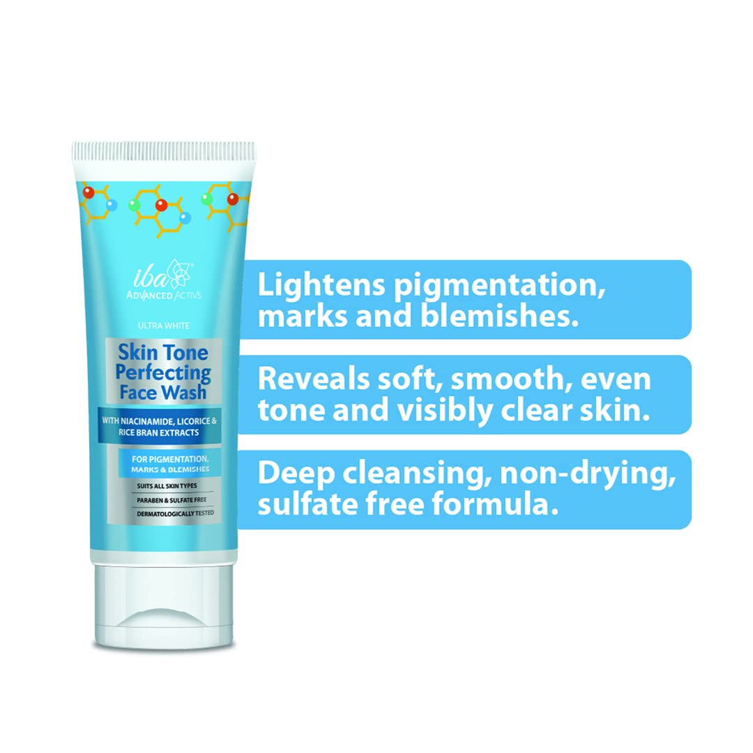 Iba Advanced Activs Ultra White Skin Tone Perfecting Face Wash 100ml