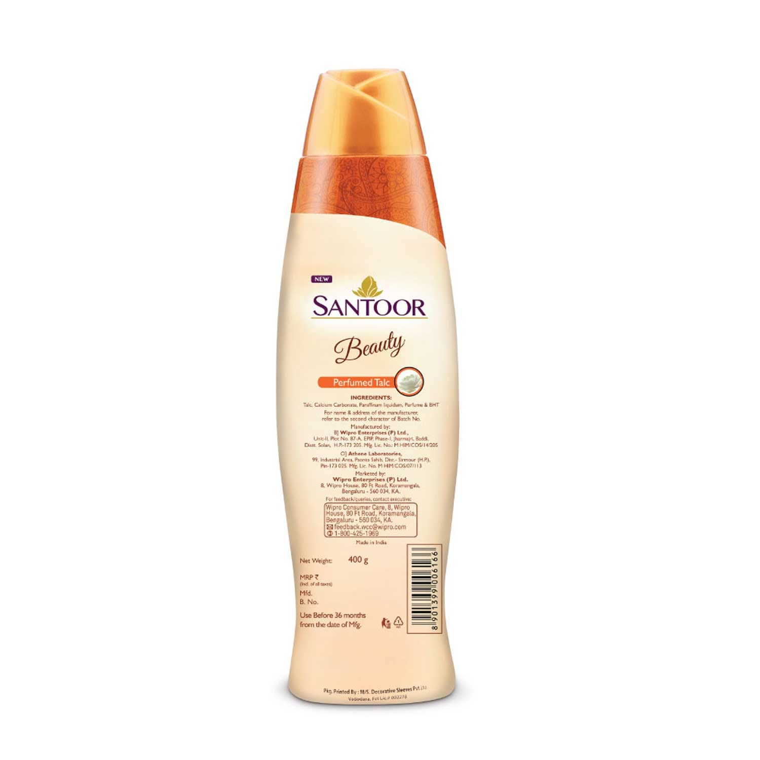 Santoor Beauty Talc with Sandalwood Extracts 400g