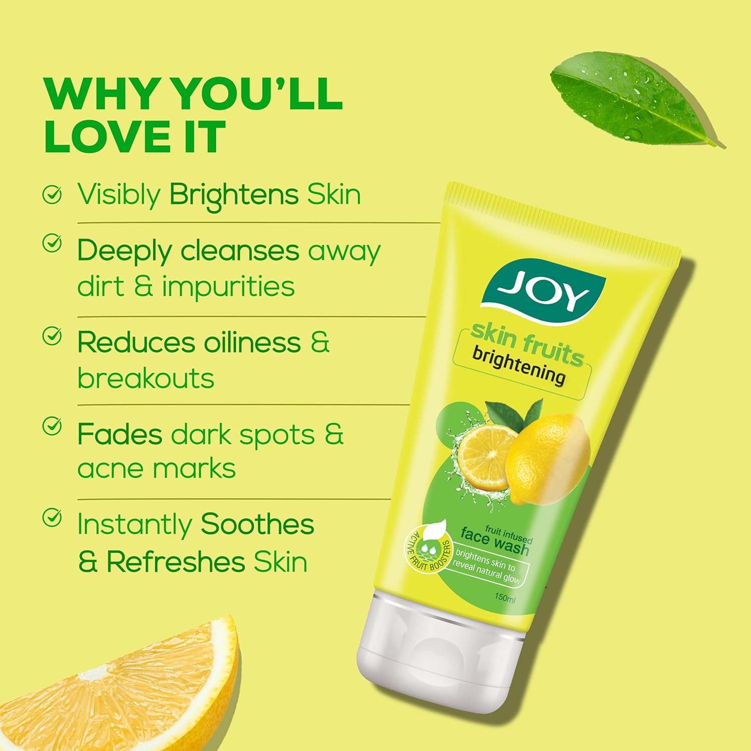 Joy Face Wash Combo Lemon Brightening & Charcoal Deep Clean 150ml x2