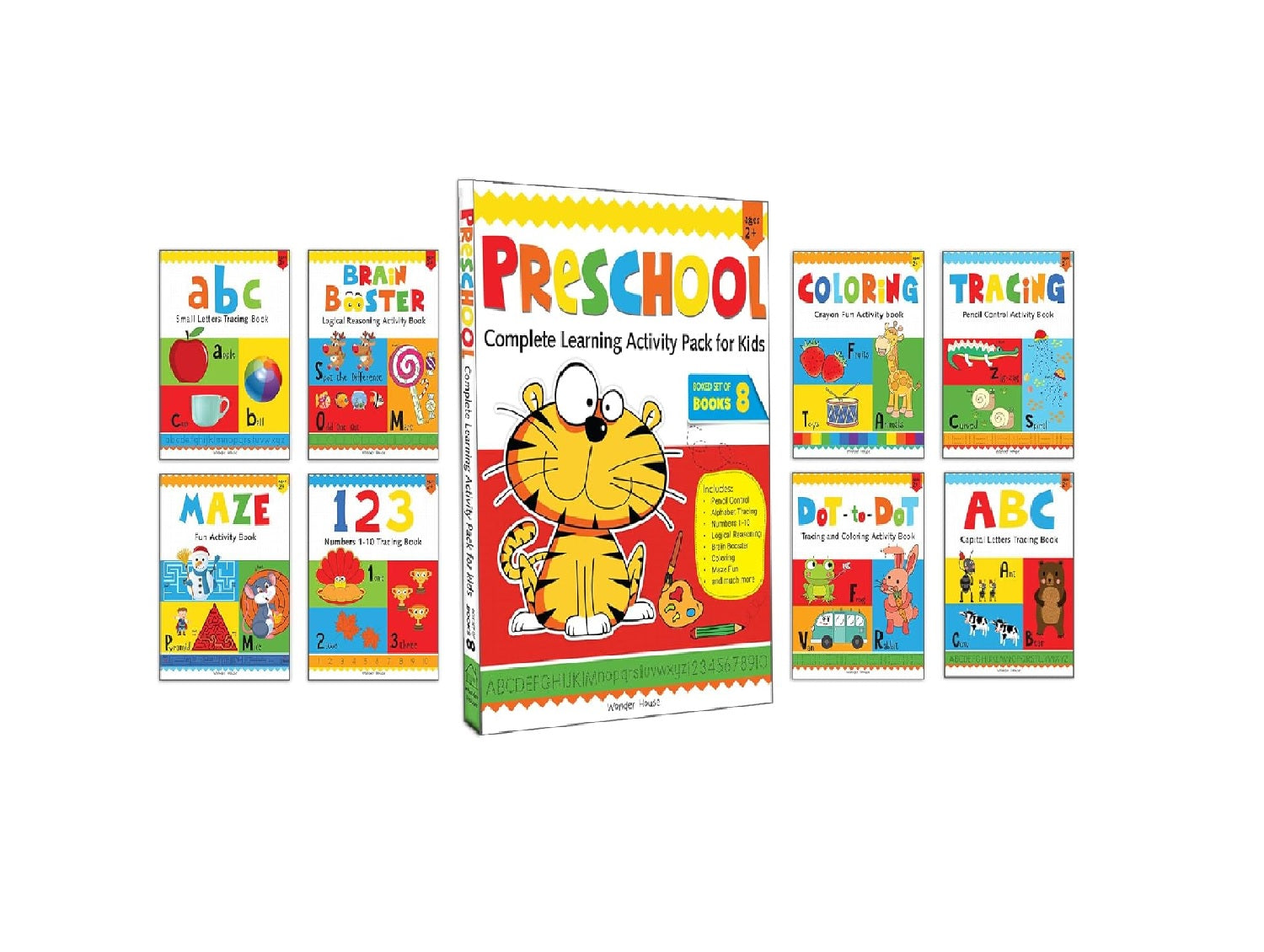 Preschool Complete Learning Activity Pack for Kids – Alphabet, Numbers, Tracing, Coloring, Mazes, Logical Thinking & More |  Paperback