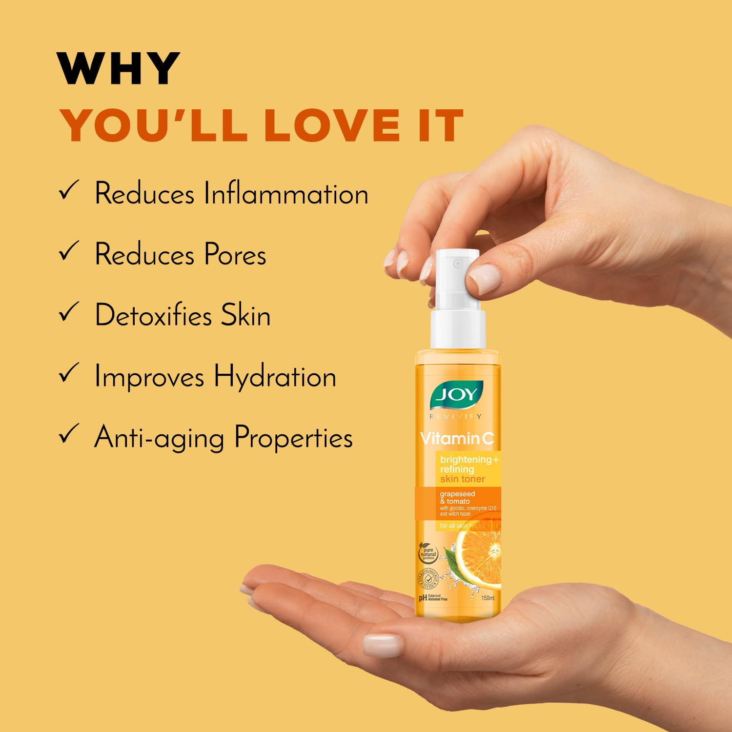 Joy Vitamin C Facial Kit for Women and Men with Face Toner (150ml) & Serum (30ml)