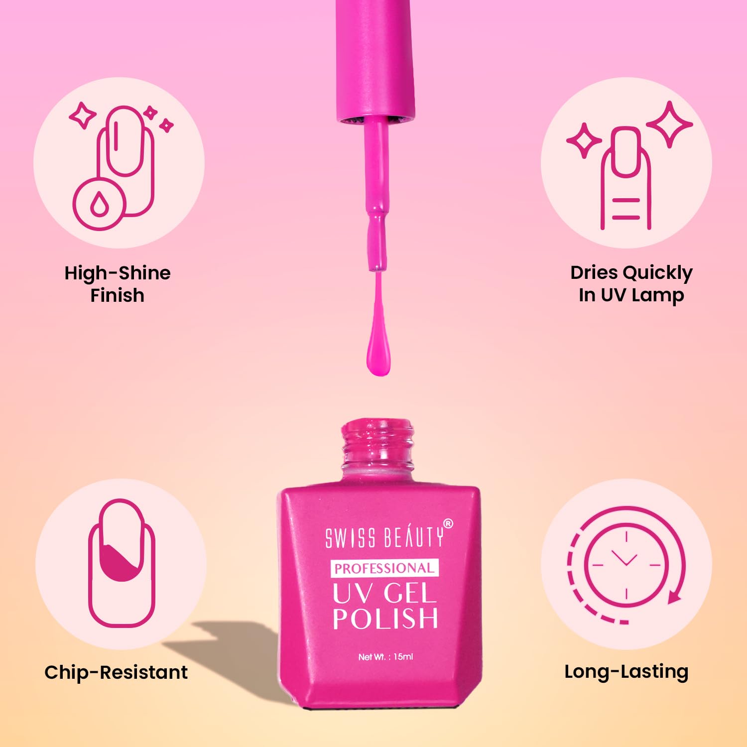 Swiss Beauty Professional Uv Gel Nail Polish, Matte Finish - (Shade-35, 15Ml)