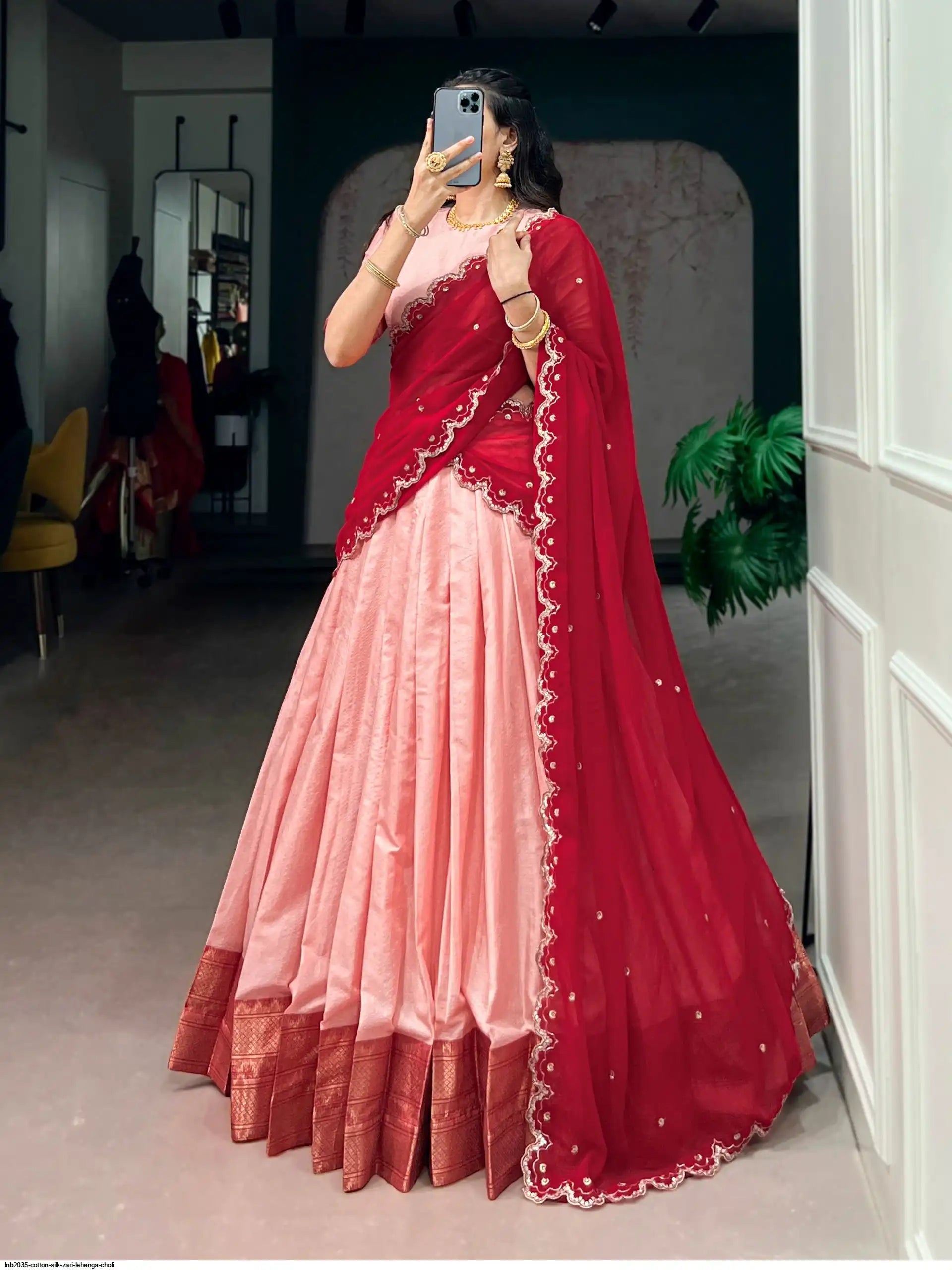 LNB2035 COTTON SILK ZARI LEHENGA CHOLI 2