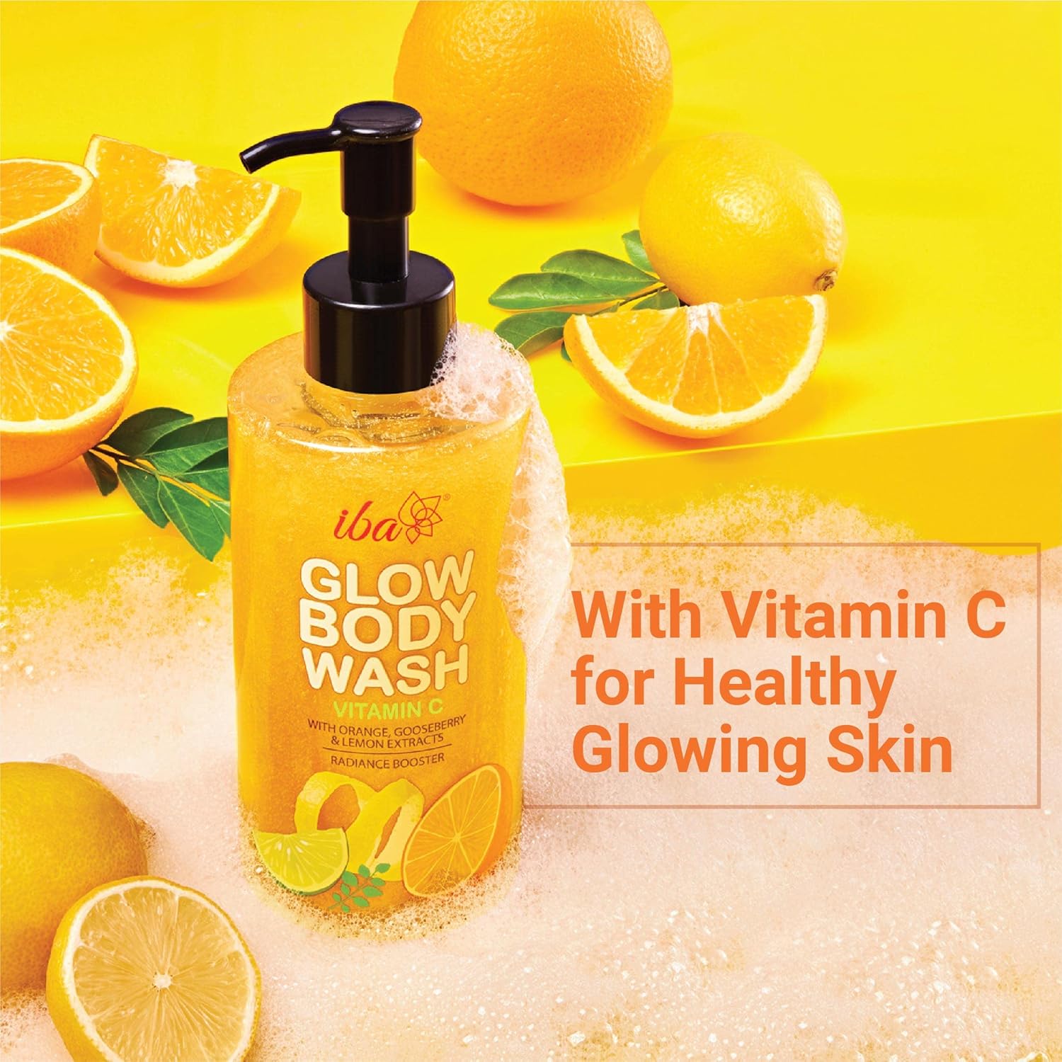 Iba Vitamin C Glow Body Wash | No Parabens No Sulfates | For Cleansed & Glowing Skin | Halal Certified & Vegan - 320ml