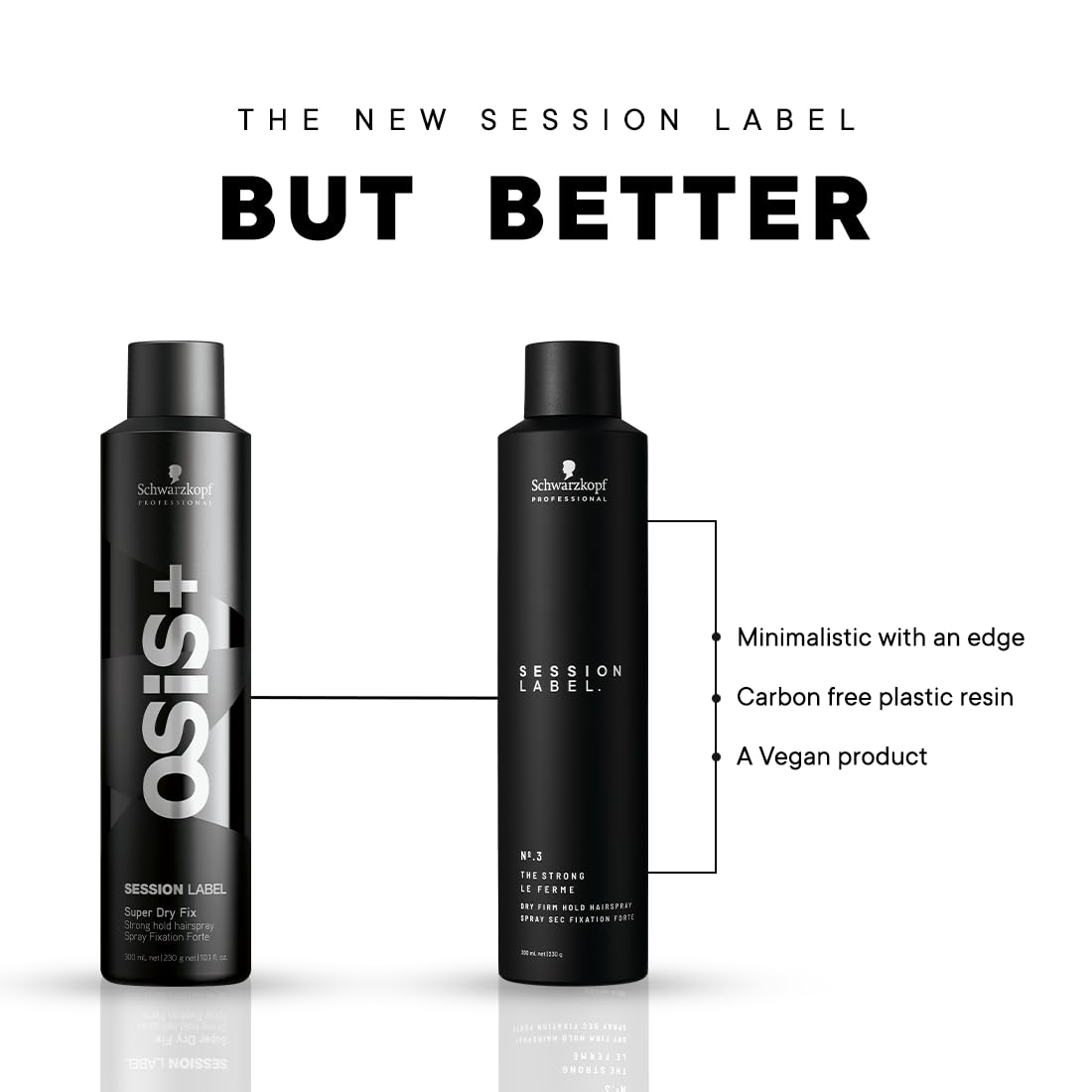 Schwarzkopf Professional Session Label Strong Hold Hair Spray for Men Women | Long-Lasting, Weightless Hold & Anti-Frizz Finish for All Hair Types | Professional Hair Styling & Care - 300 ML