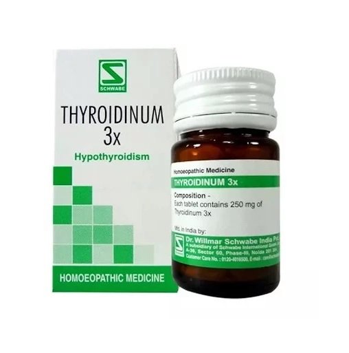 Dr Willmar Schwabe India Homoeopathic Thyroidinum Tablets 20gm for digestive weakness hair fall