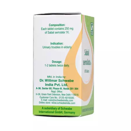 Dr Willmar Schwabe India Homoeopathic Sabal Serrulata 1X MT Tablets (20g) for cough weight loss