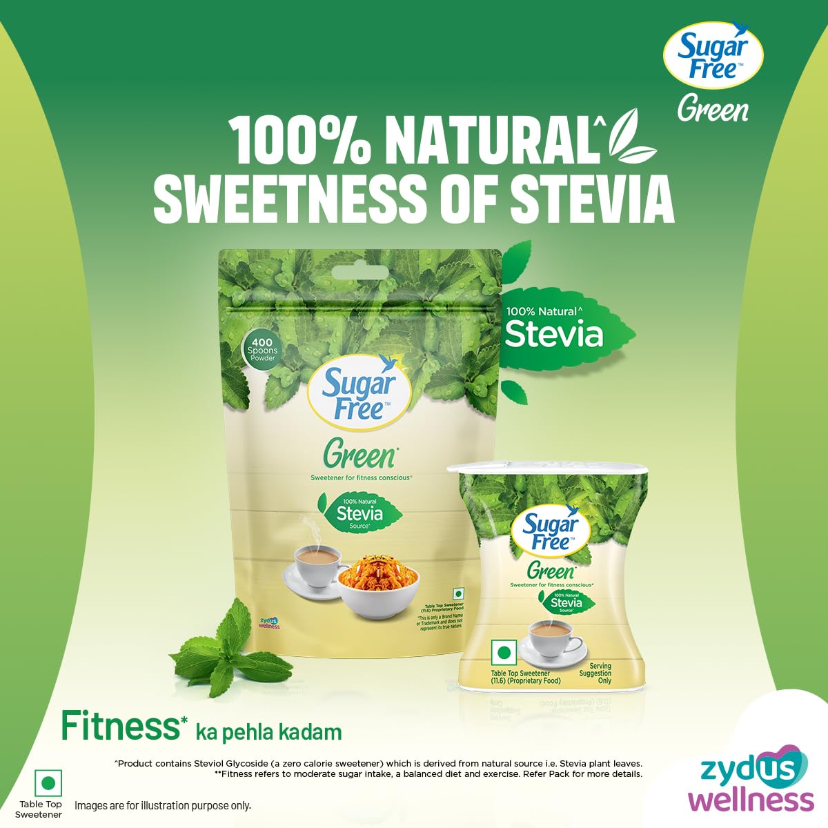 Sugar Free Green Stevia Pouch 400 g