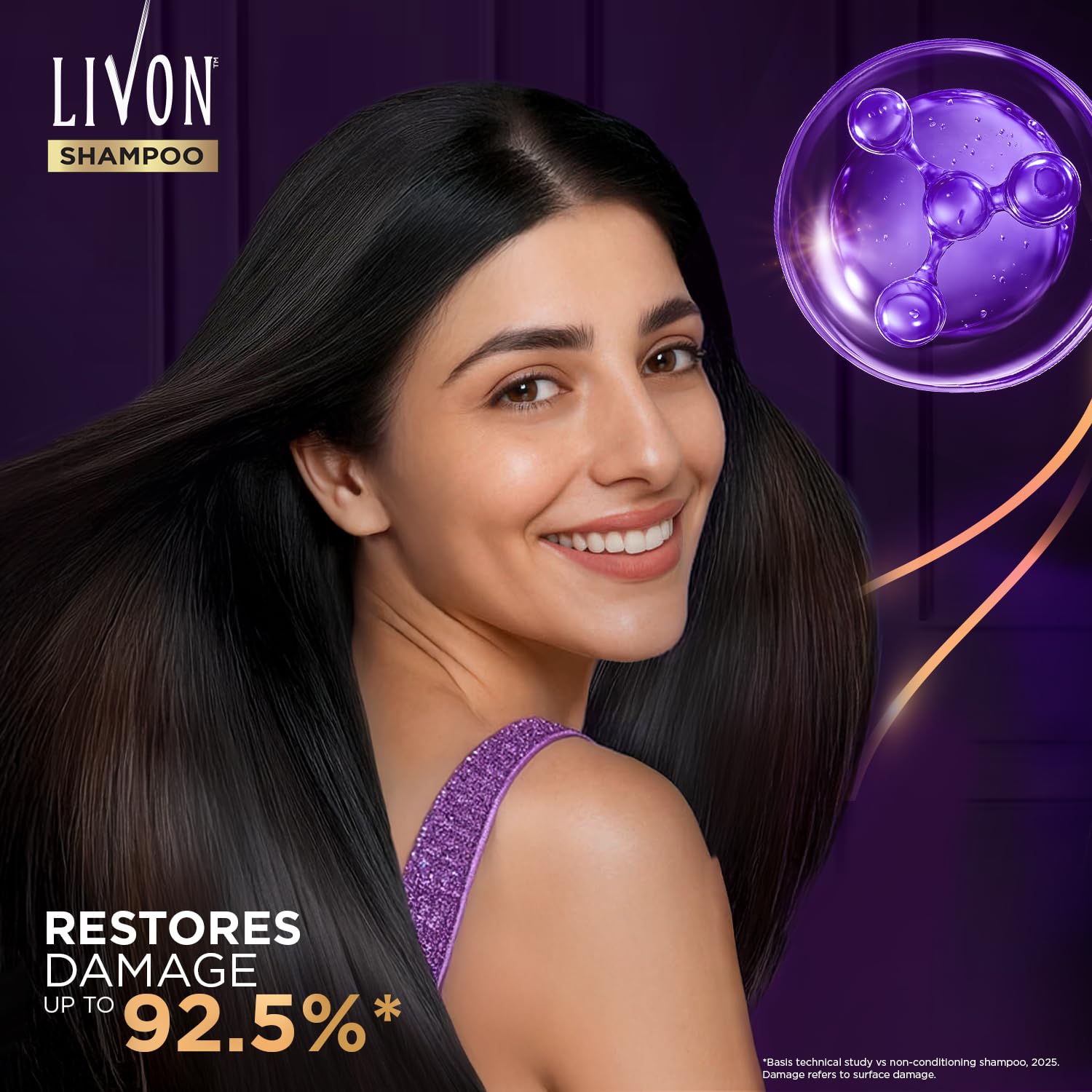 Livon Keratin Shampoo for Women & Men | Repairs Damaged Hair | Smooth & 5x Stronger Hair | No Parabens | 650ml