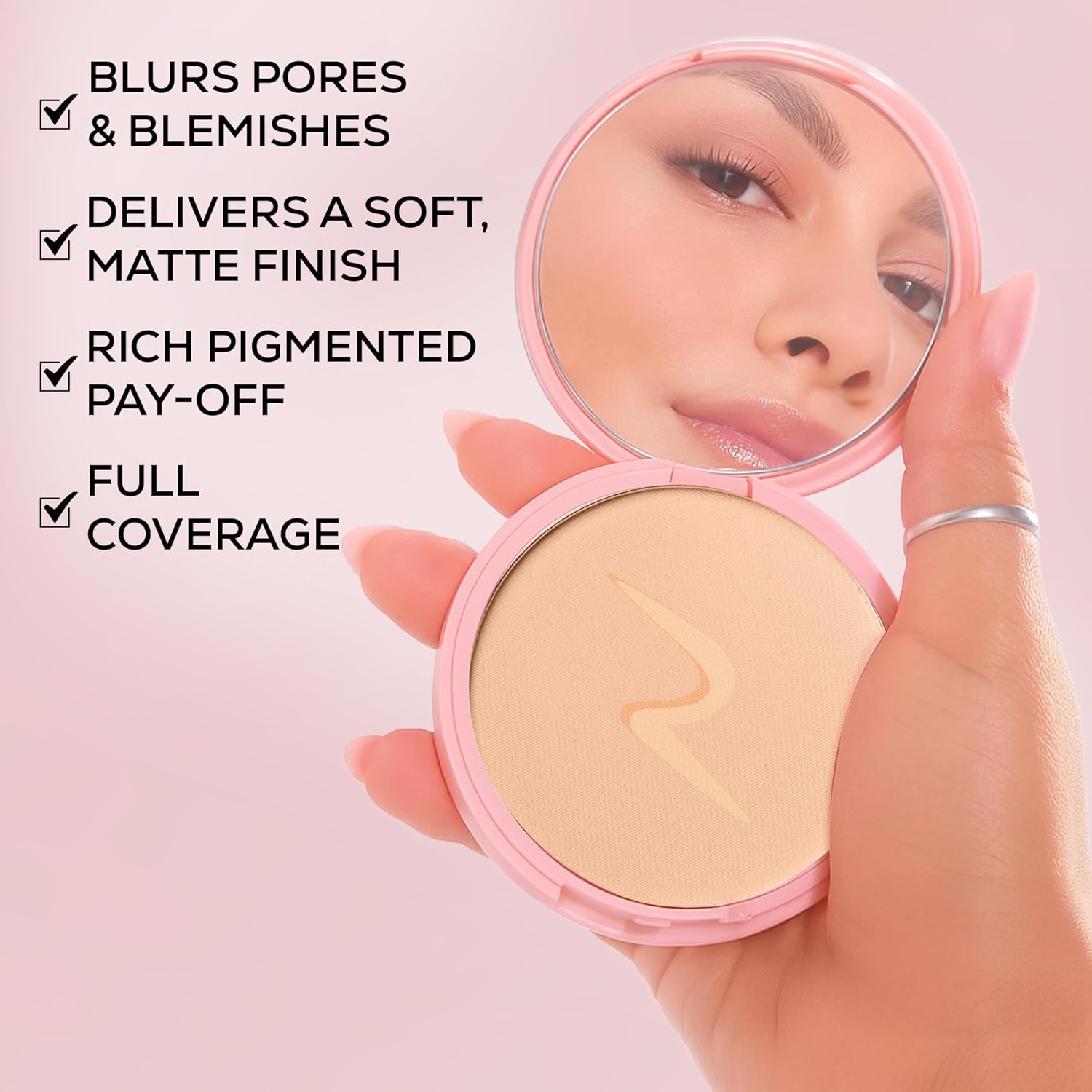 RENEE Bollywood Filter Blurring Compact - Vanilla Haze | Pore Minimising, Matte Finish, Full Coverage, Rich Pay-off | Blurs Pores & Blemishes | 9g