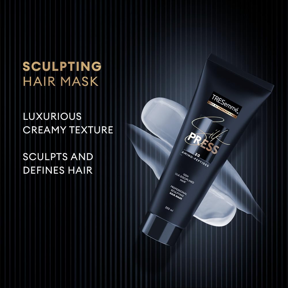TRESemme Silk Press Sculpting Hair Mask 200ml | Intense Nourishing Hair Mask | Intense Smoothening | Smoother and Shinier | Sleeker Hair
