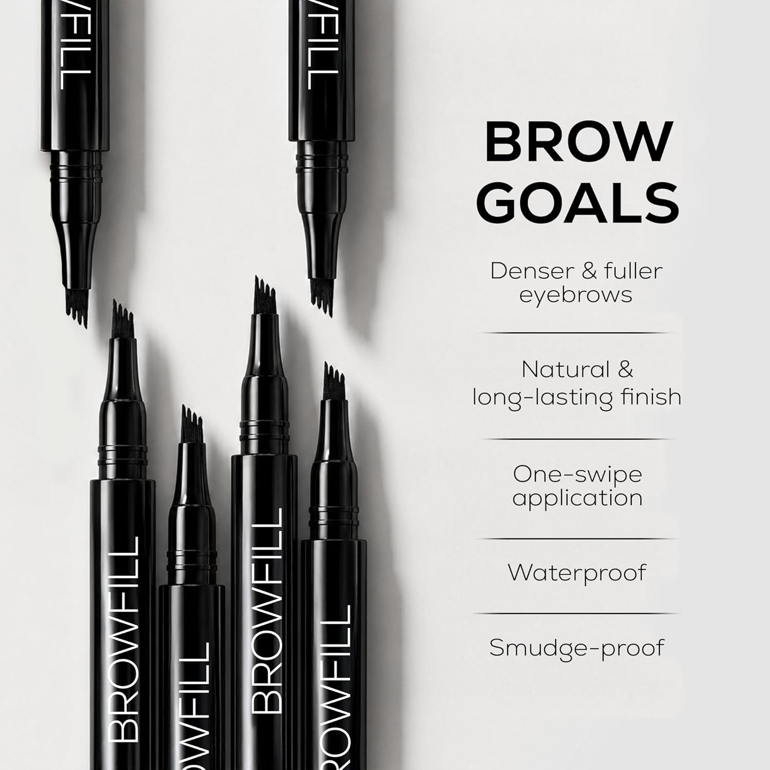 RENEE Browfill Eyebrow Pen - Black | Waterproof & Smudge-Proof | One Swipe Application | Micro Precision | Natural & Long-Lasting Finish | For Denser & Fuller Eyebrows | Easy to Use | Cruelty-Free