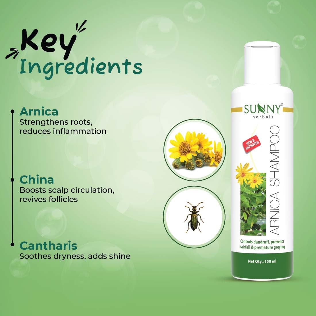 Bakson’s Sunny Arnica Shampoo – 150ml for Hair Fall Dandruff