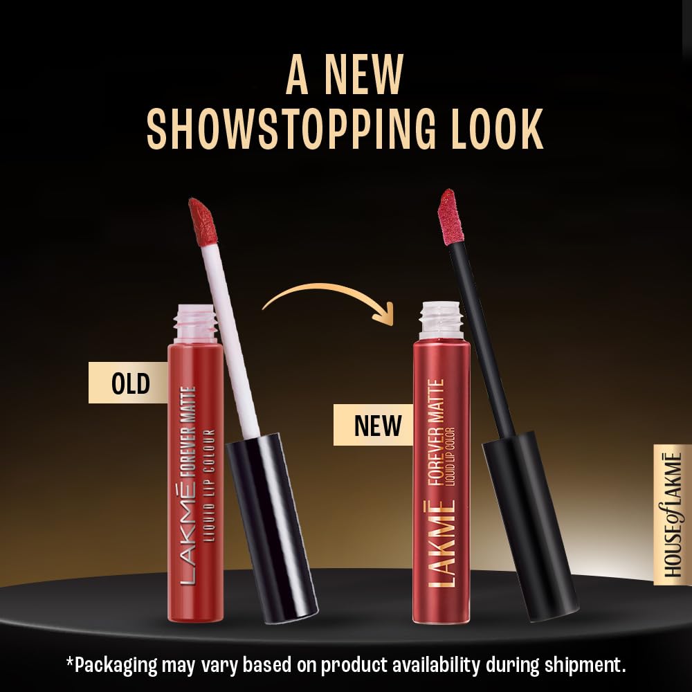 LAKME LAKM Lakme Forever Matte Liquid Lip Colour, Long-Lasting Lipstick, Lightweight & Transferproof, Smudgeproof - Nude Latte 5.6ml