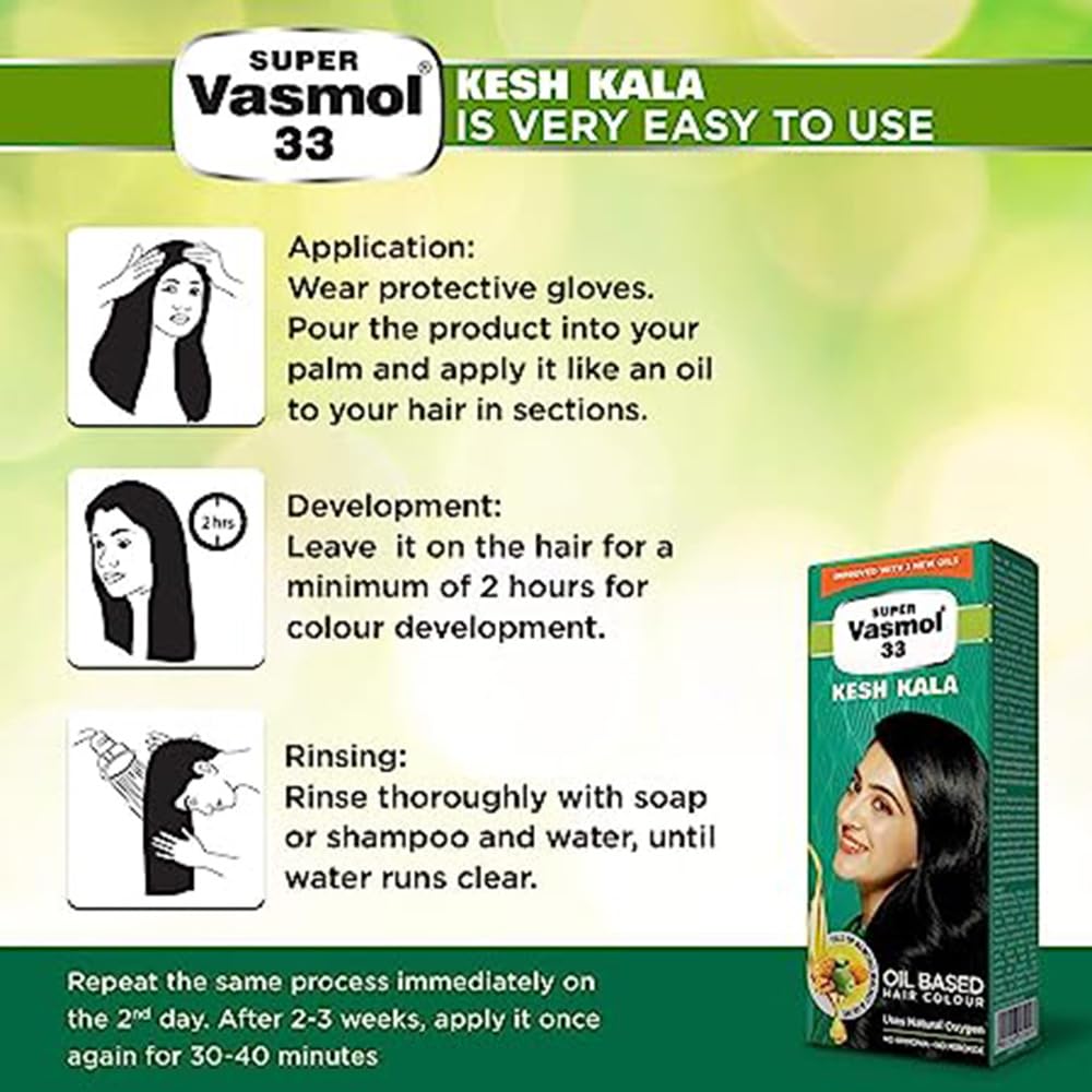 Vasmol Super 33 Kesh Kala 75Ml - Pack Of 4