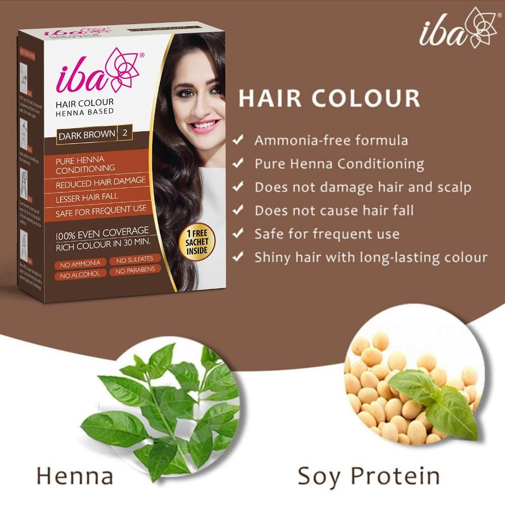 Iba Hair Colour for Women - Dark Brown, 70g (Pack of 2)