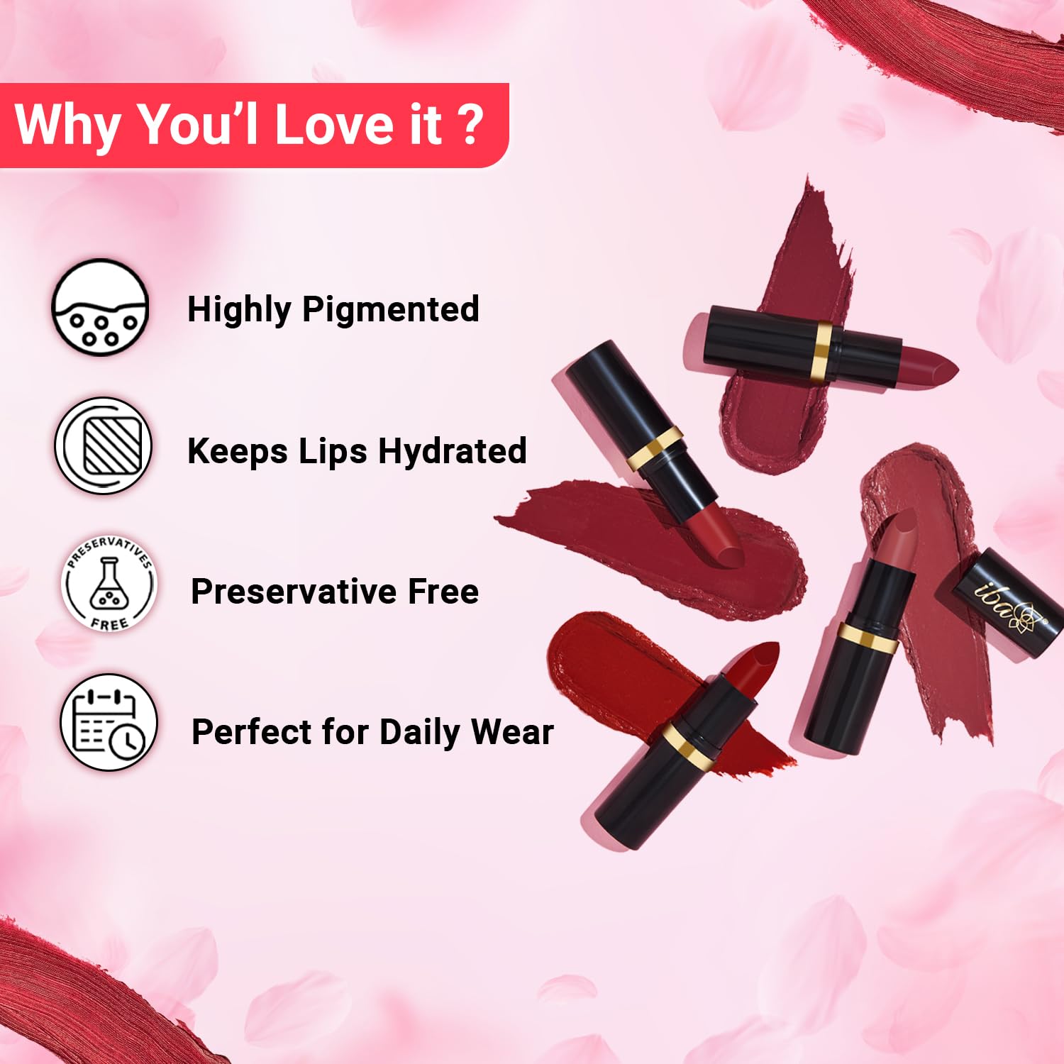 Iba Pure Lips Moisture Rich Lipstick for Women- A36 Caramel Creme, 4g
