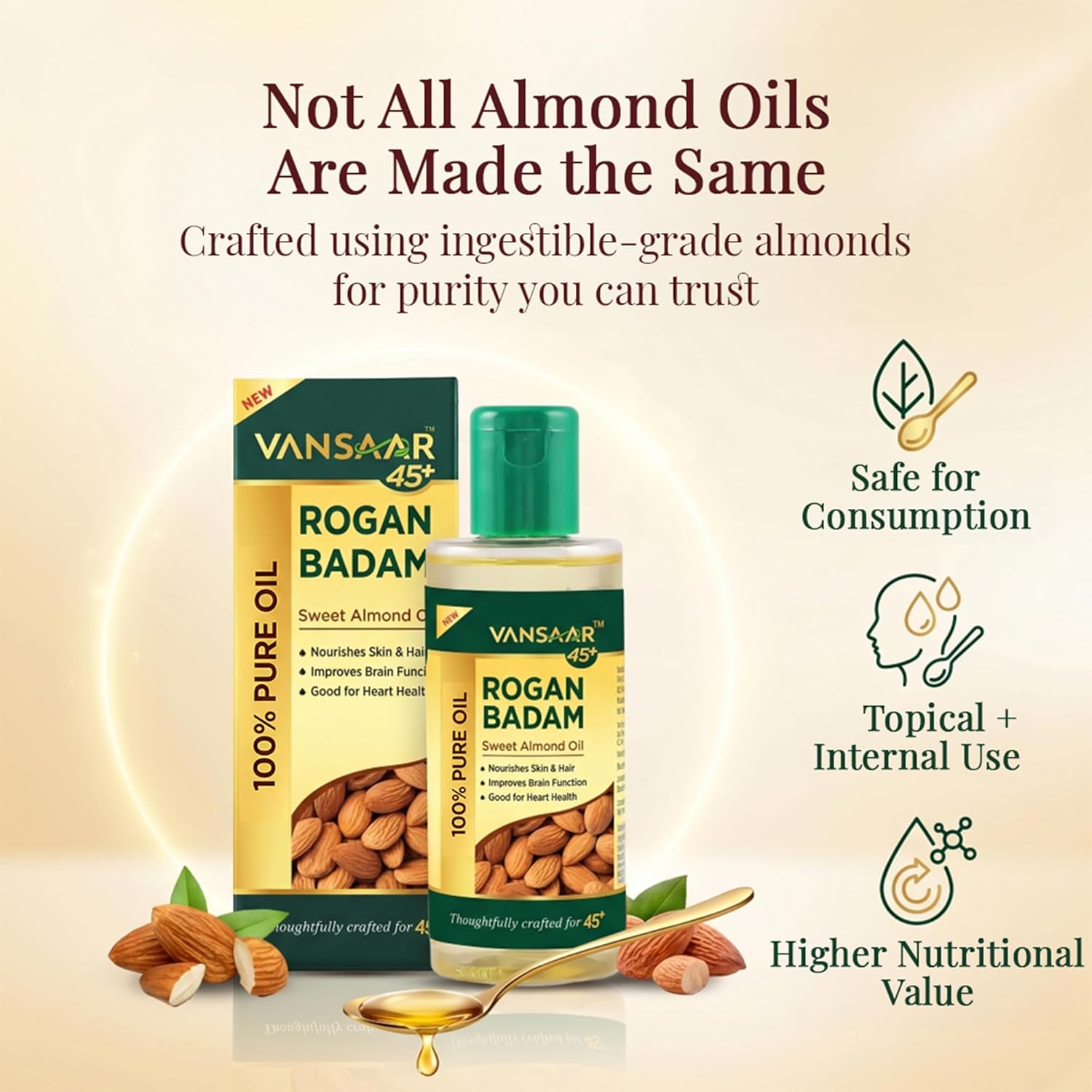 Vansaar 45+ Rogan Badam Oil - 100ml