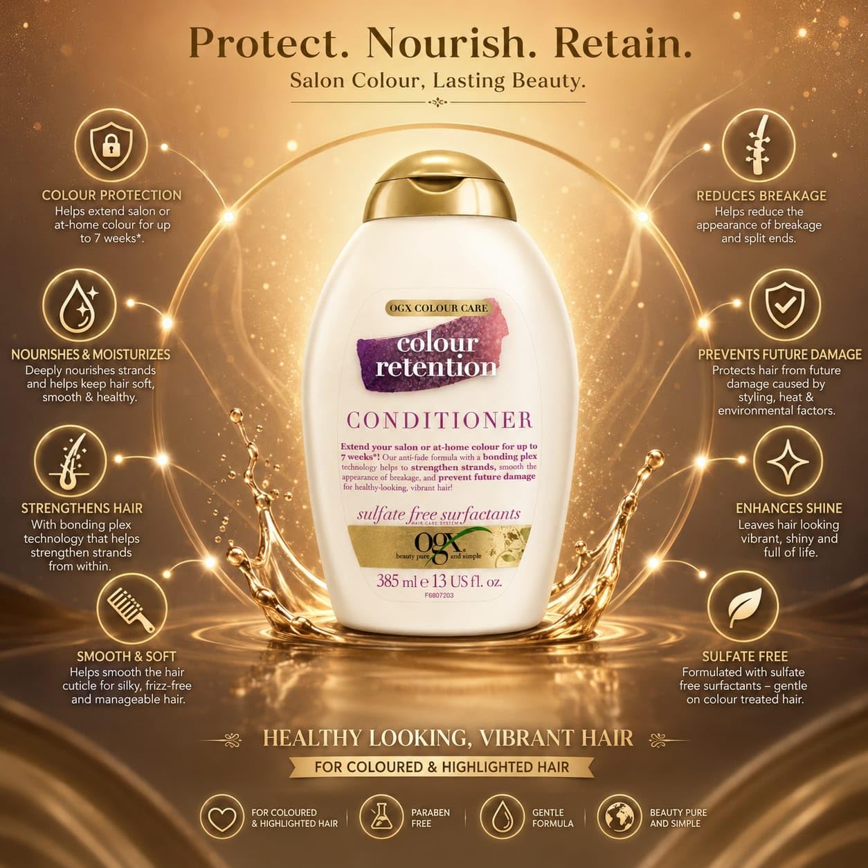 OGX Colour Retention Conditioner for Colour Treated Hair, 385ml