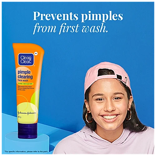 Clean & Clear Pimple Clearing Face Wash, 80g For acne, oily skin, blemish-free skin
