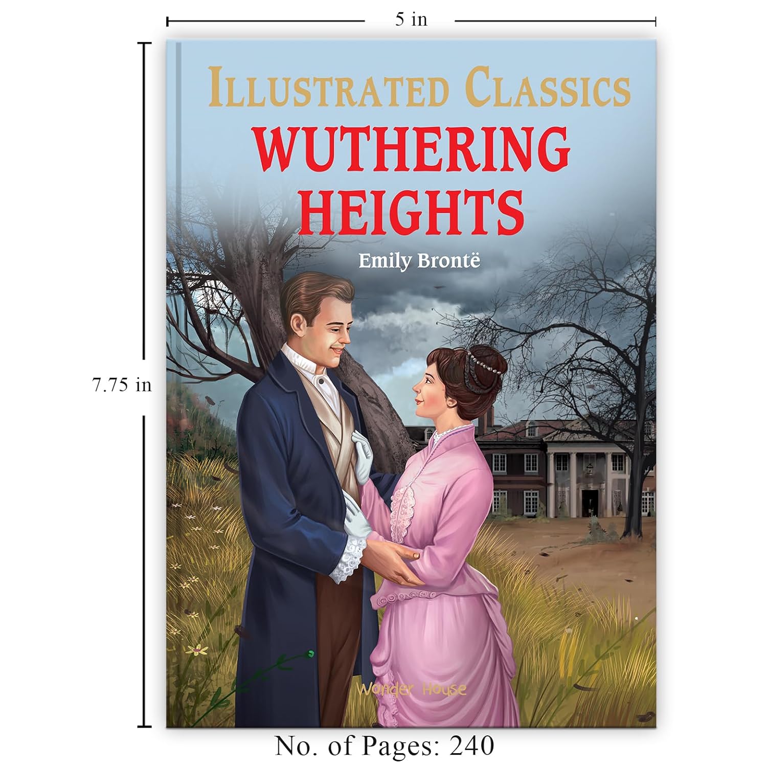 Wuthering Heights: Illustrated Abridged Children Classic English Novel with Review Questions (Hardback)