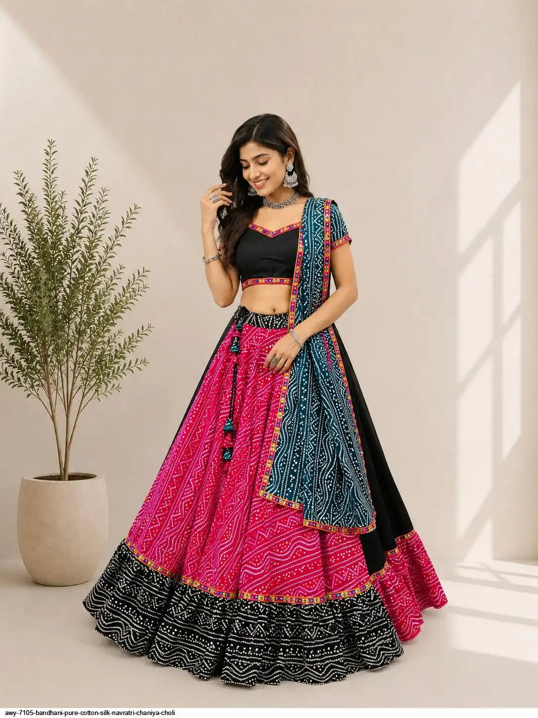AWY 7105 BANDHANI PURE COTTON SILK NAVRATRI CHANIYA CHOLI