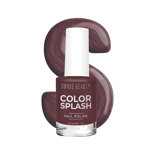 Swiss Beauty Color Splash Nail Polish - Long-Lasting, Glossy - 11 ML, Wine Goddess