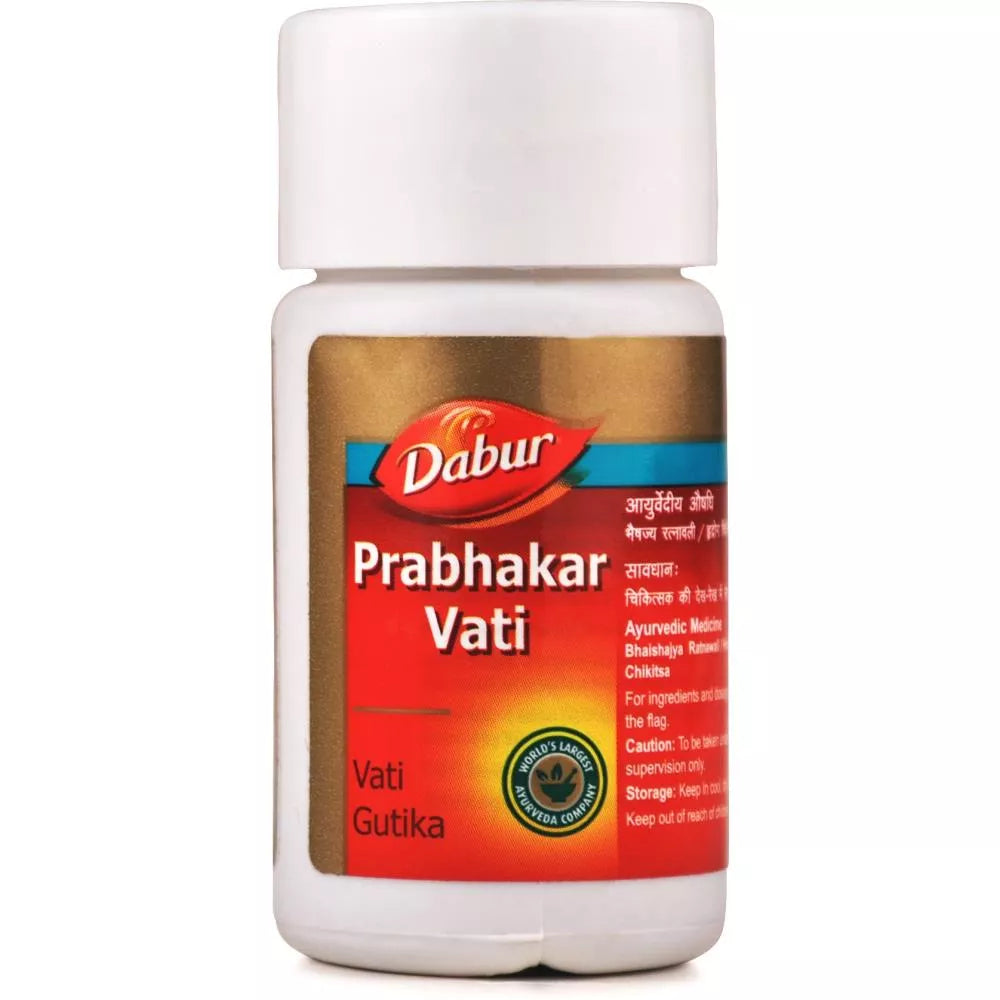 Dabur Ayurvedic Prabhakar Vati (40tab) for heart, lungs, and nerves Heartbeat Chest pain