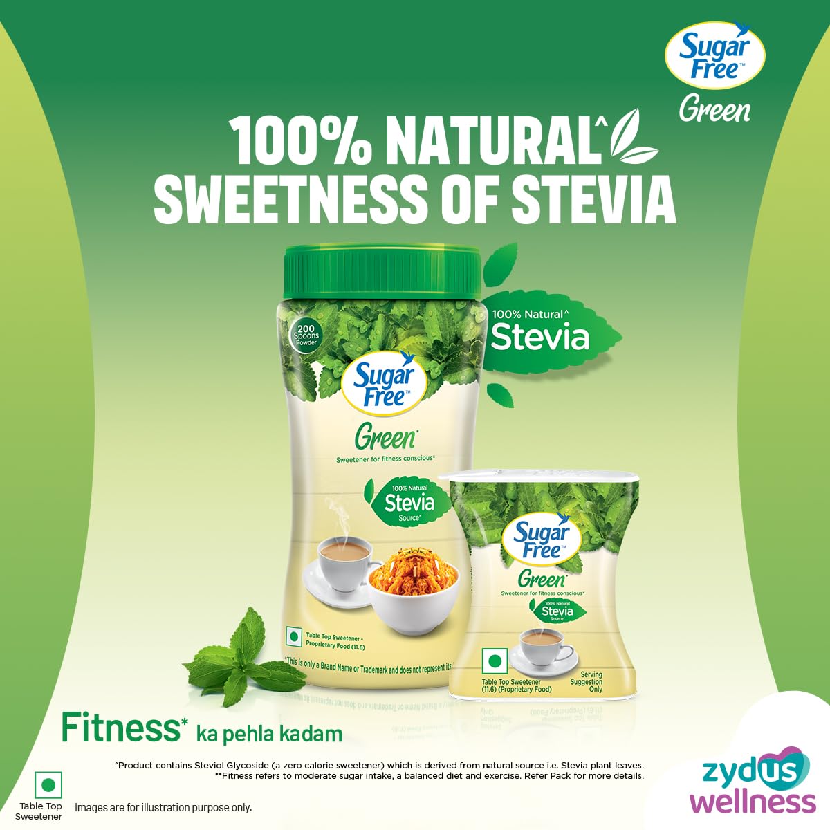 Sugar Free Green Stevia Jar, 200 g