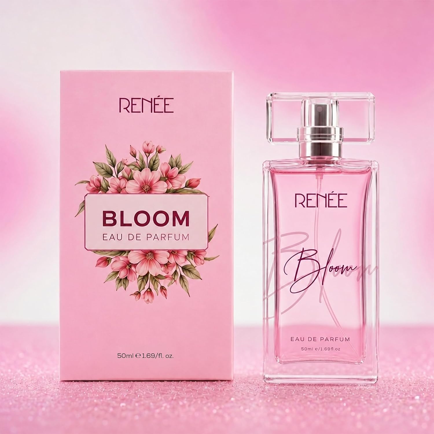 RENEE Bloom Eau De Parfum 50Ml | Premium Long Lasting Luxury Perfume Liquid | Notes Of Almond, Unisex Adult, Scent For All Occasions